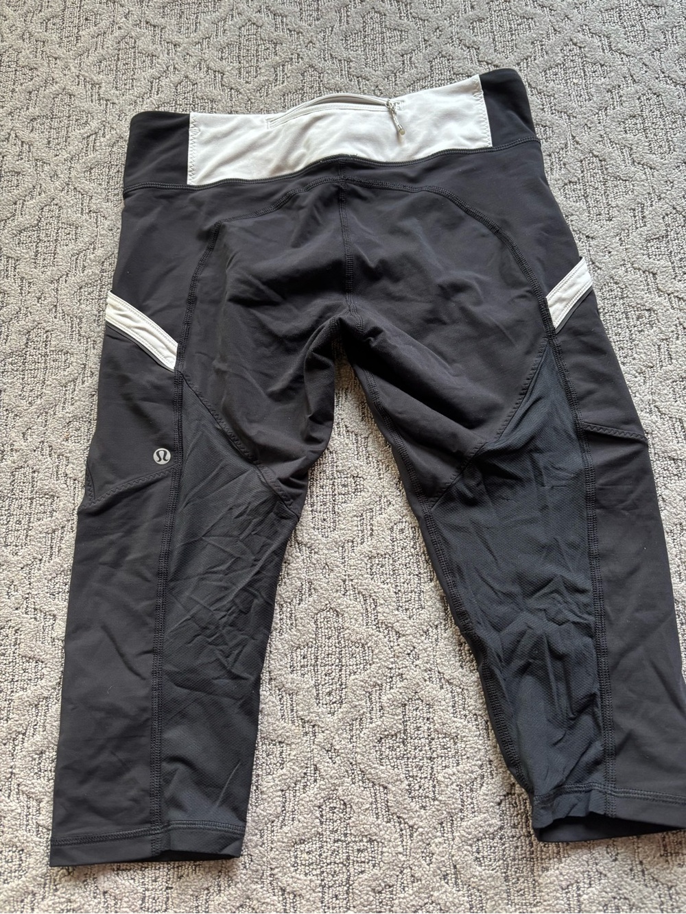 lululemon athletica Black and White Girls' Capri Leggings